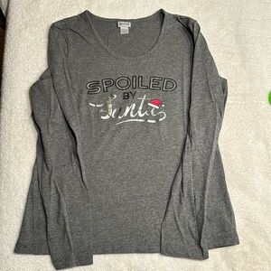 Women’s Christmas Spoiled by Santa sleep shirt small